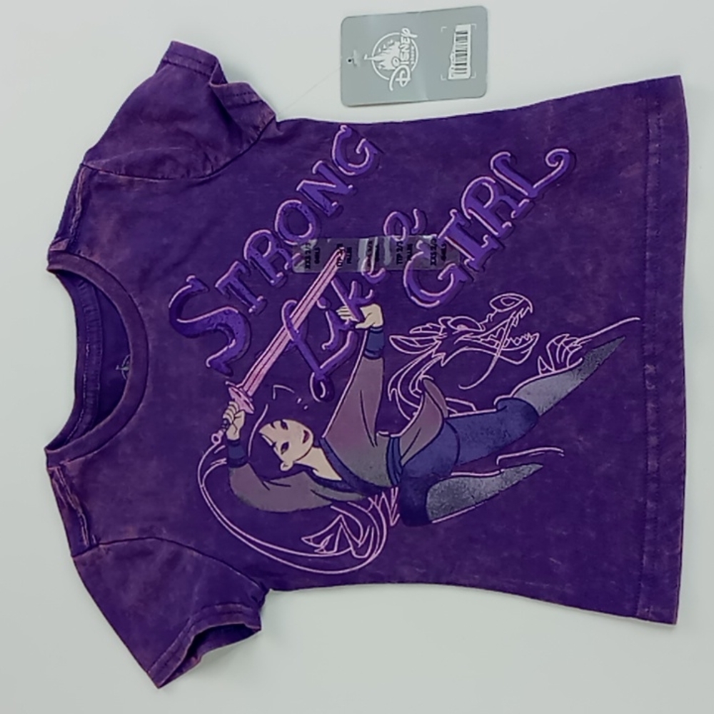 Disney Mulan T Shirt "Strong Like A Girl" Purple Girl's Size XXS (2/3)